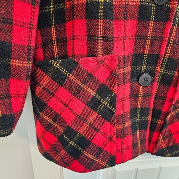 Vintage City Limits Jacket Womens Size XL Red Plaid Wool Preppy Clueless 90s - Picture 4 of 8
